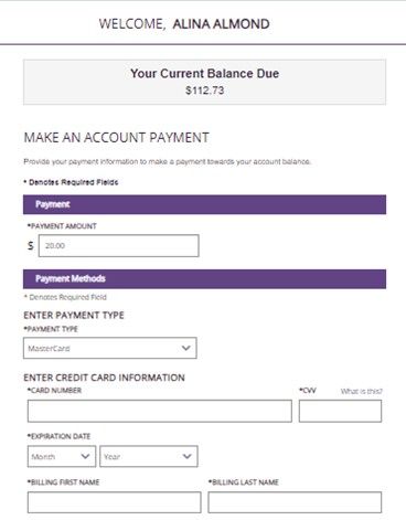 Easy-to-use billing payment screen for customers