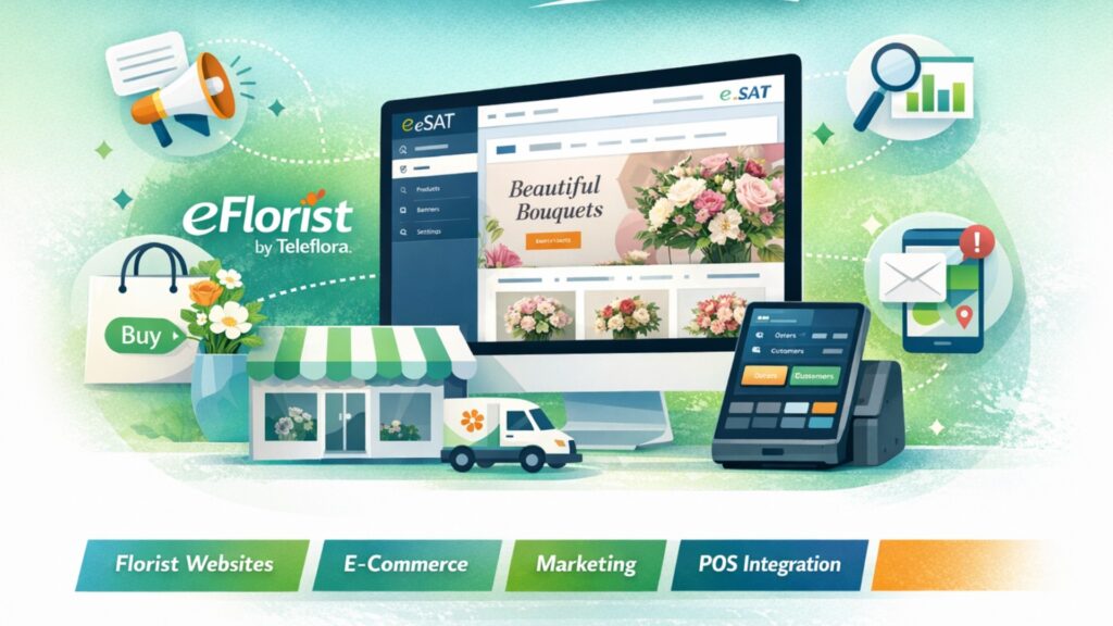 what is eflorist by teleflora - florist website, floral pos, floral marketing