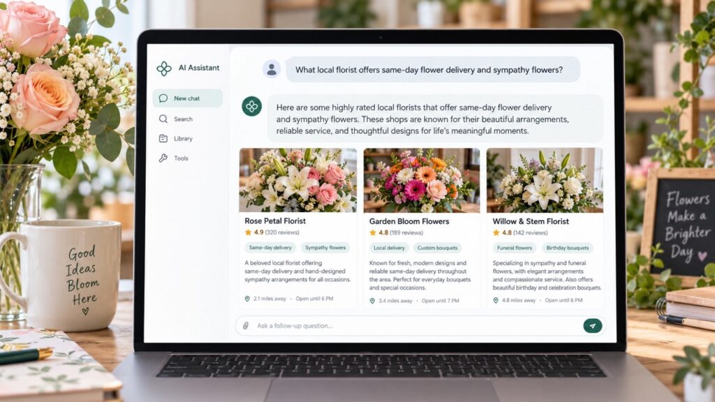 How to Make Your Flower Shop Show Up in AI Search